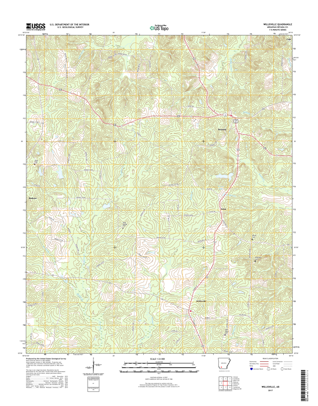 Willisville Arkansas - 24k Topo Map