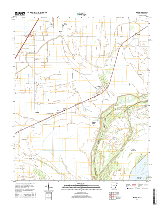 Wilson Arkansas - Tennesseee - 24k Topo Map