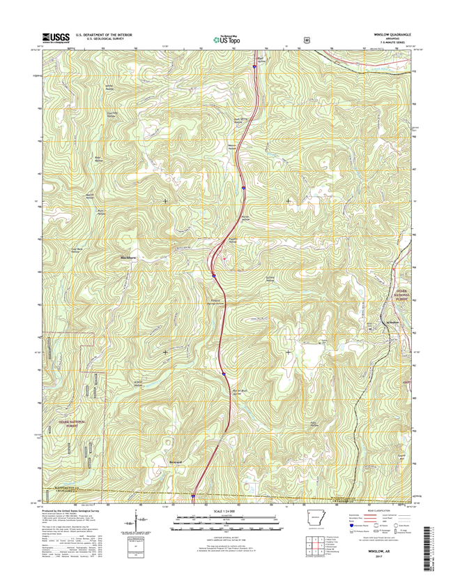 Winslow Arkansas - 24k Topo Map