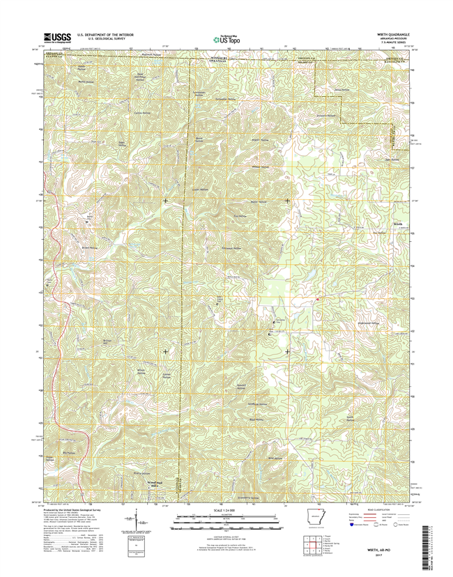 Wirth Arkansas - Missouri - 24k Topo Map
