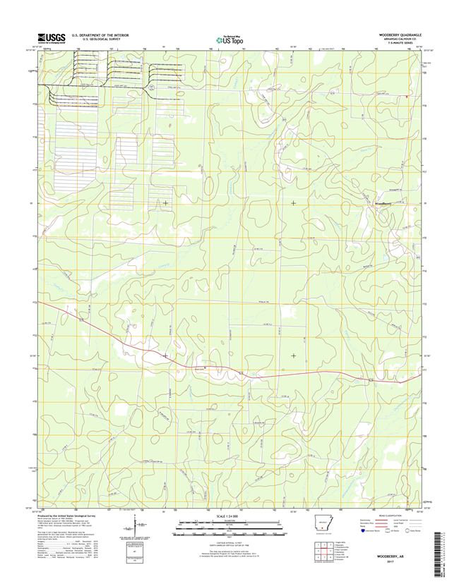 Woodberry Arkansas - 24k Topo Map