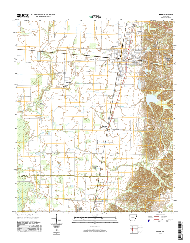 Wynne Arkansas - 24k Topo Map