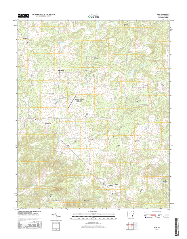 Zion Arkansas - 24k Topo Map