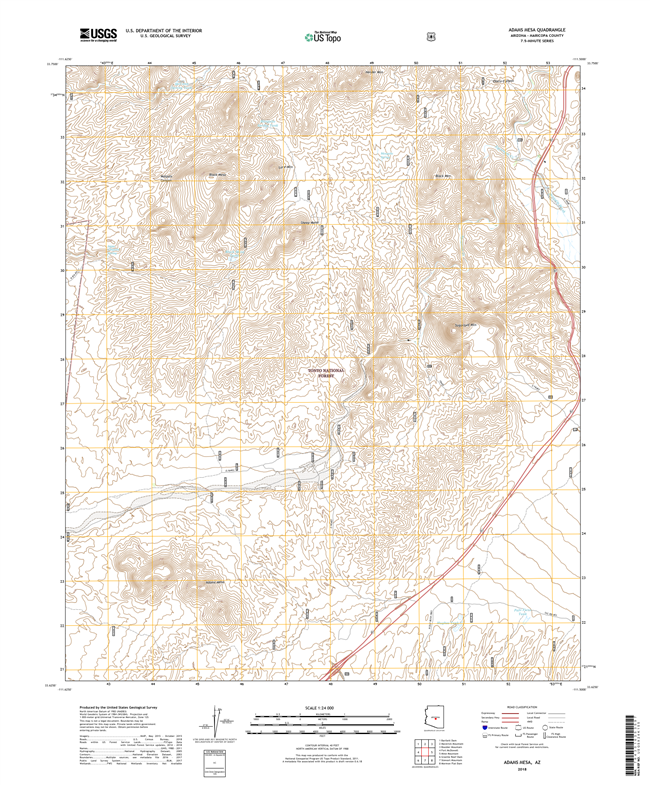 Adams Mesa Arizona - 24k Topo Map