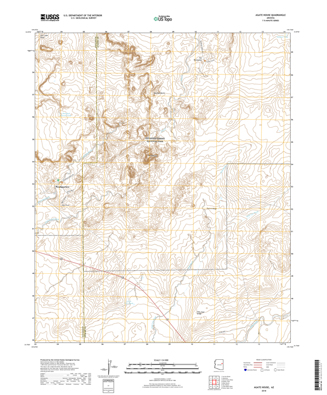 Agate House Arizona - 24k Topo Map