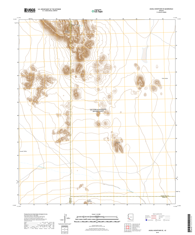 Aguila Mountains SE Arizona - 24k Topo Map