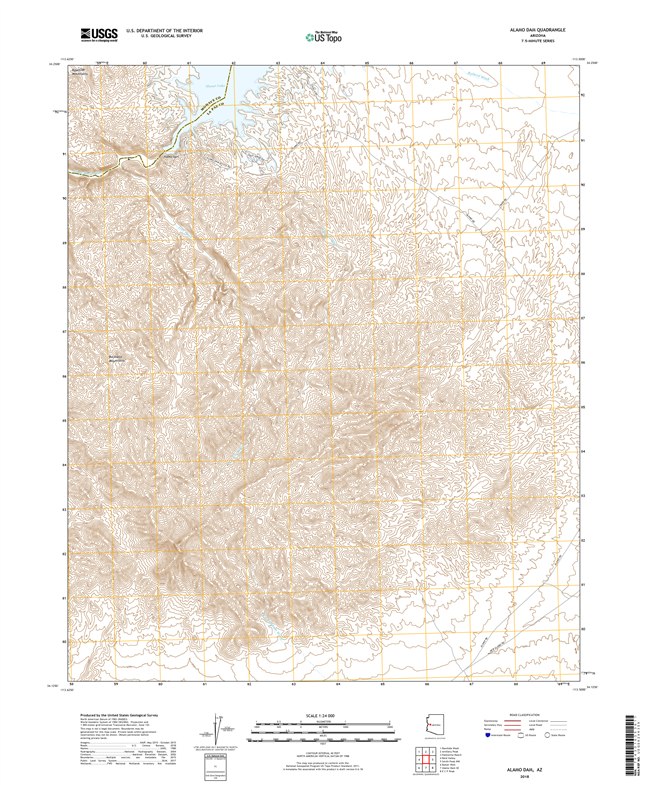 Alamo Dam Arizona - 24k Topo Map