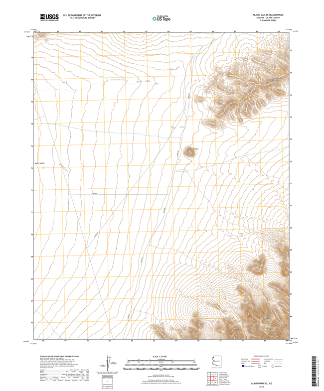 Alamo Dam SE Arizona - 24k Topo Map