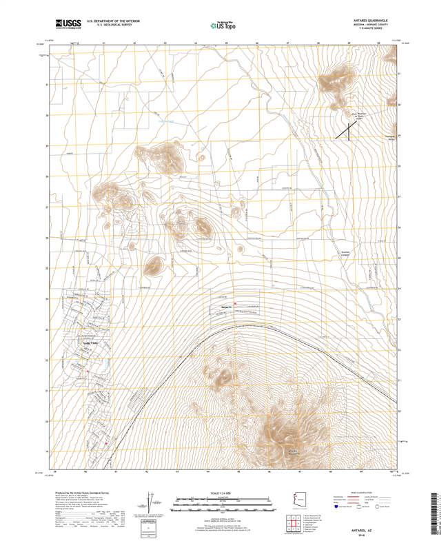 Antares Arizona - 24k Topo Map