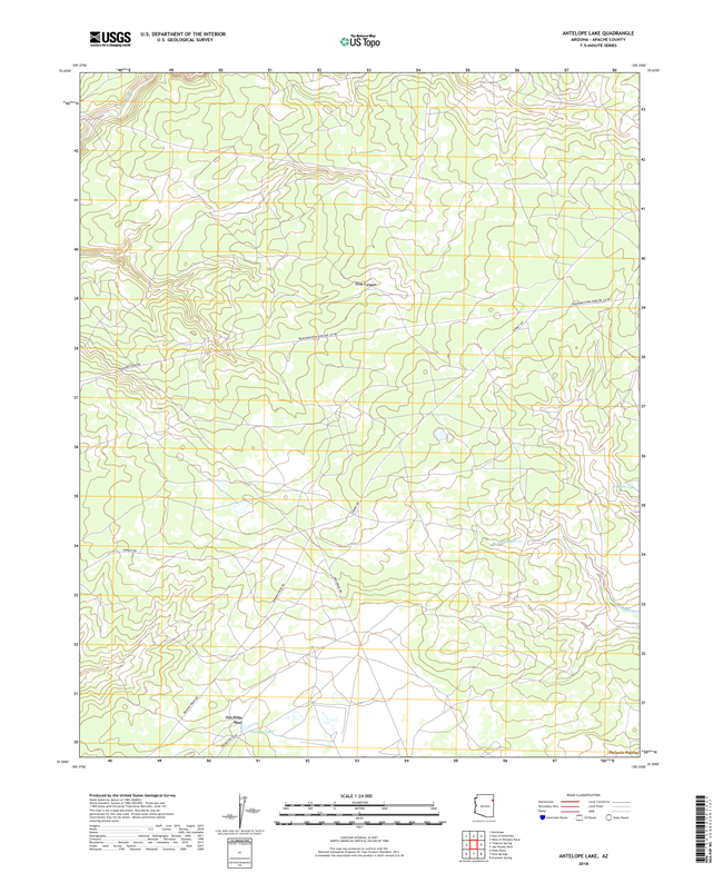 Antelope Lake Arizona - 24k Topo Map