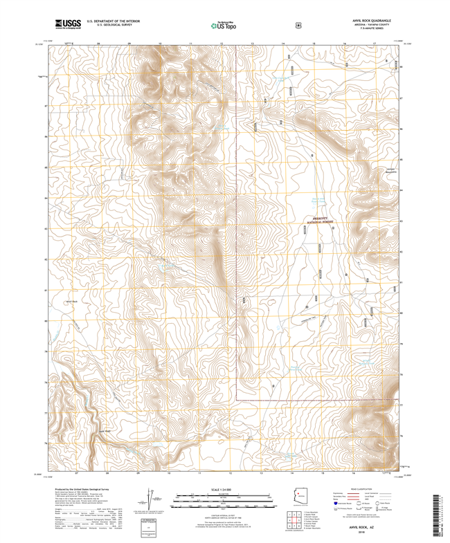 Anvil Rock Arizona - 24k Topo Map