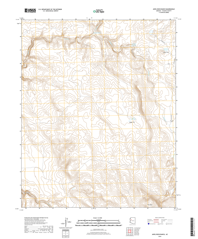 Anvil Rock Ranch Arizona - 24k Topo Map