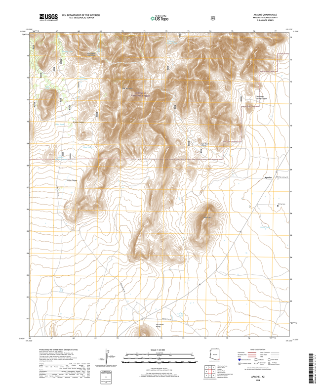 Apache Arizona - 24k Topo Map