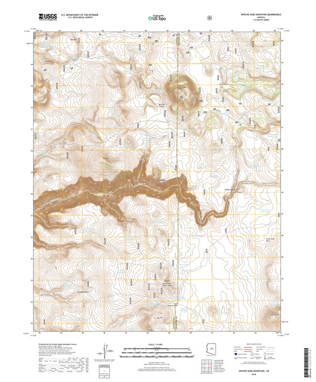 Apache Maid Mountain Arizona - 24k Topo Map