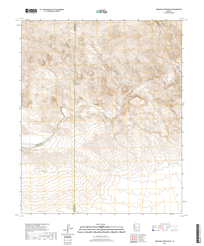 Arrastra Mountain SE Arizona - 24k Topo Map