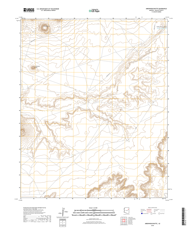 Arrowhead Butte Arizona - 24k Topo Map