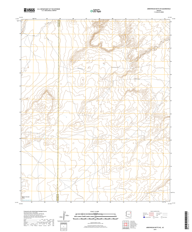 Arrowhead Butte NE Arizona - 24k Topo Map