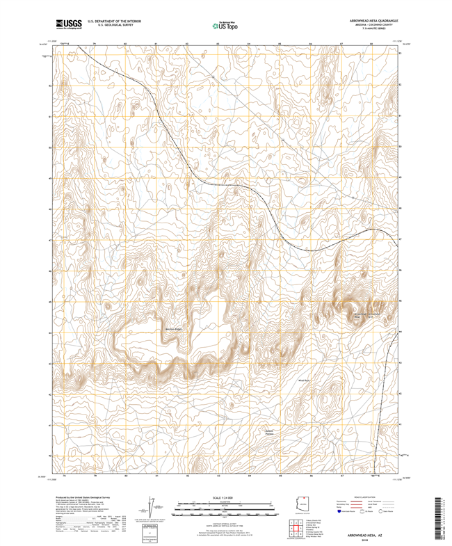 Arrowhead Mesa Arizona - 24k Topo Map