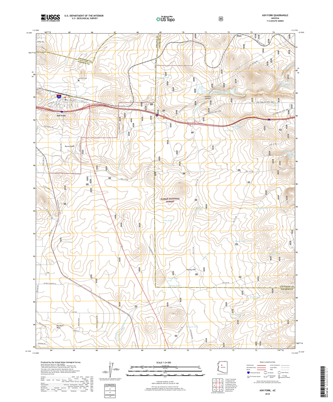 Ash Fork Arizona - 24k Topo Map