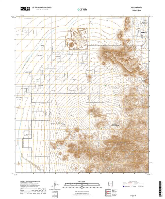Avra Arizona - 24k Topo Map