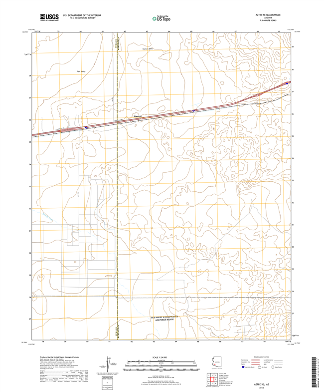 Aztec SE Arizona - 24k Topo Map