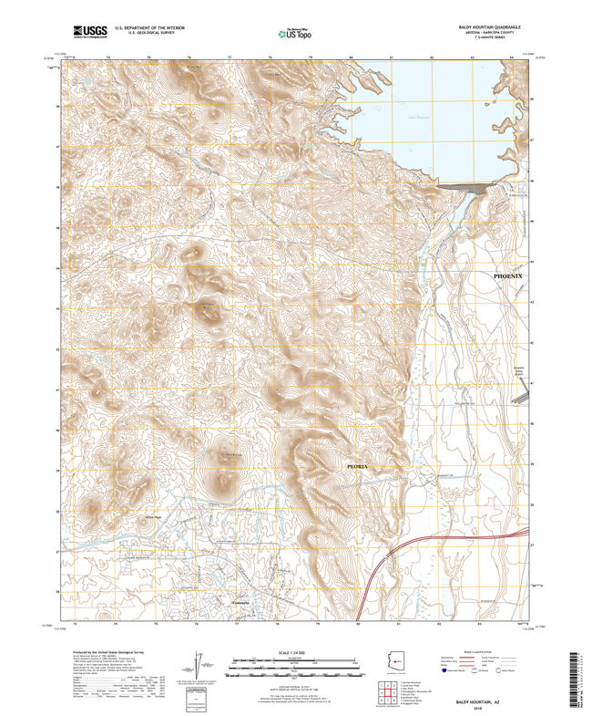 Baldy Mountain Arizona - 24k Topo Map