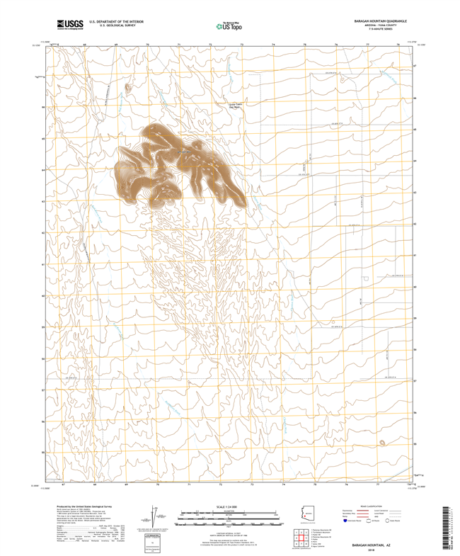 Baragan Mountain Arizona - 24k Topo Map