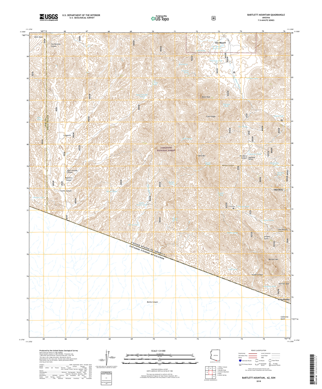 Bartlett Mountain Arizona - 24k Topo Map