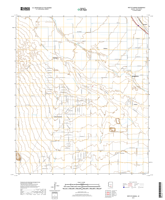 West of Marana Arizona - 24k Topo Map