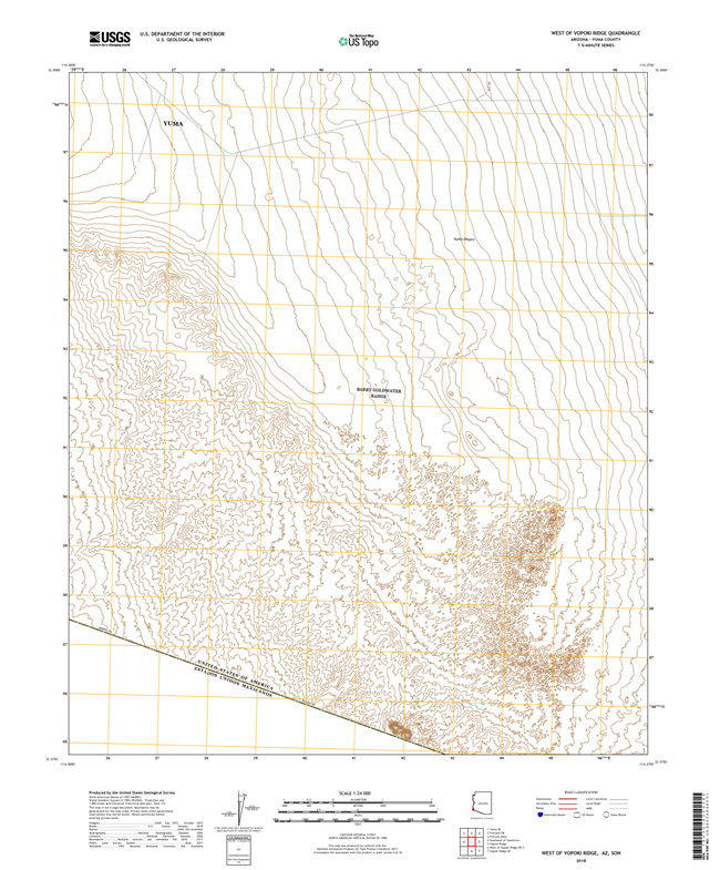 West of Vopoki Ridge Arizona - 24k Topo Map