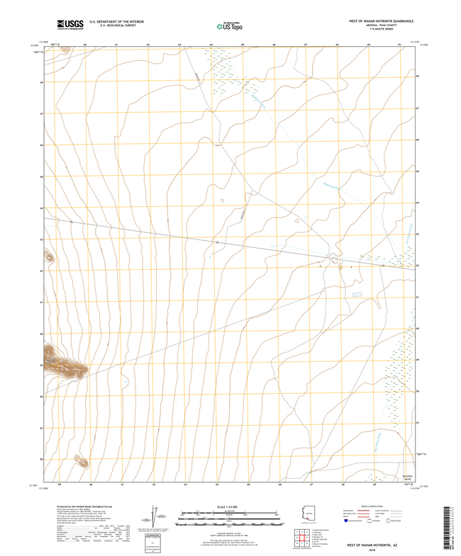 West of Wahak Hotrontk Arizona - 24k Topo Map