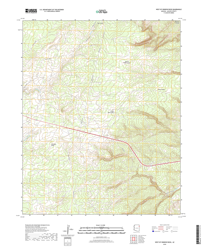 West of Window Rock Arizona - 24k Topo Map