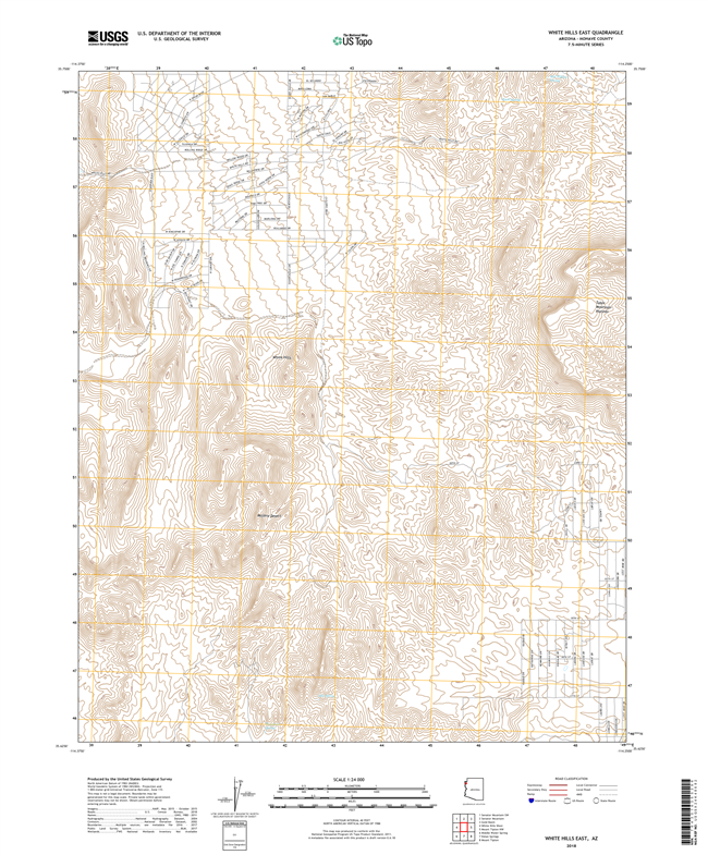White Hills East Arizona - 24k Topo Map