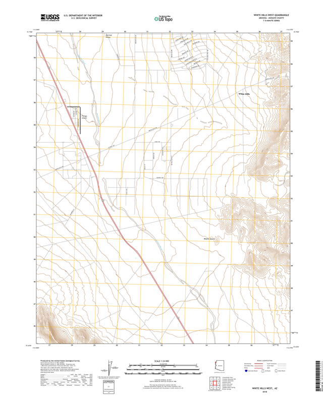 White Hills West Arizona - 24k Topo Map