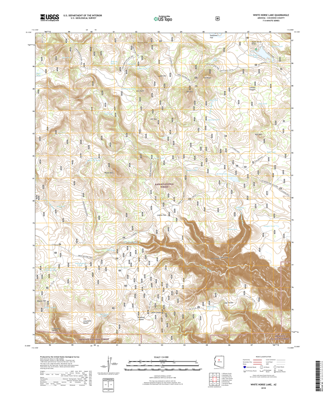 White Horse Lake Arizona - 24k Topo Map