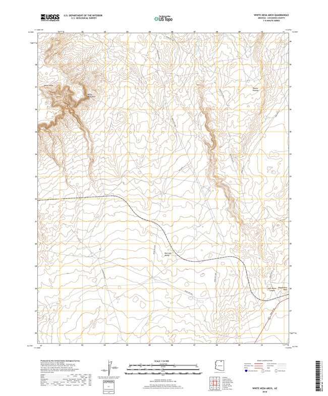 White Mesa Arch Arizona - 24k Topo Map