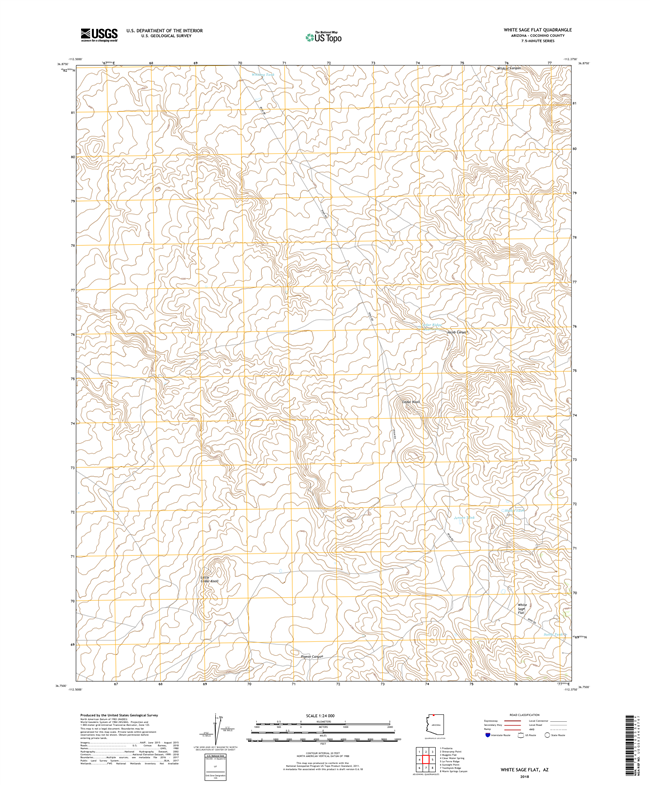 White Sage Flat Arizona - 24k Topo Map