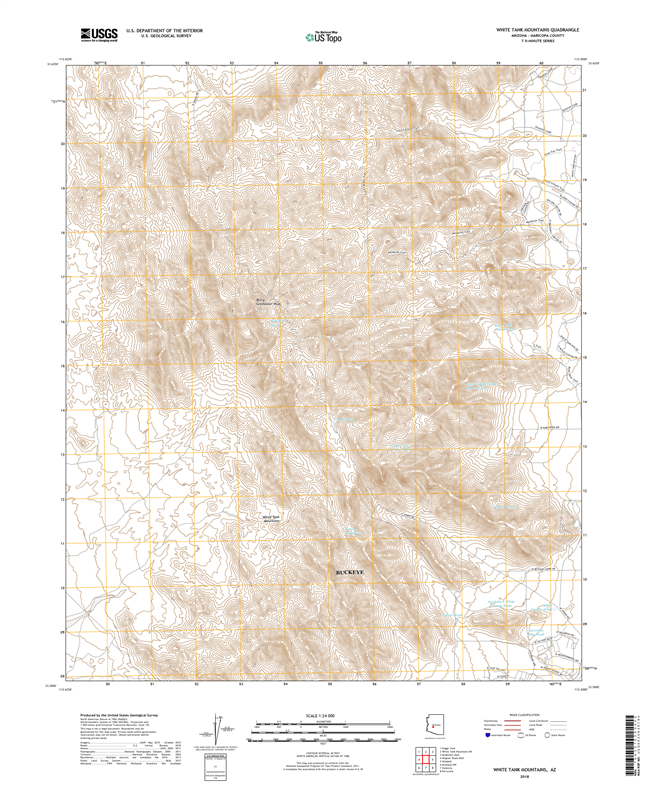 White Tank Mountains Arizona - 24k Topo Map