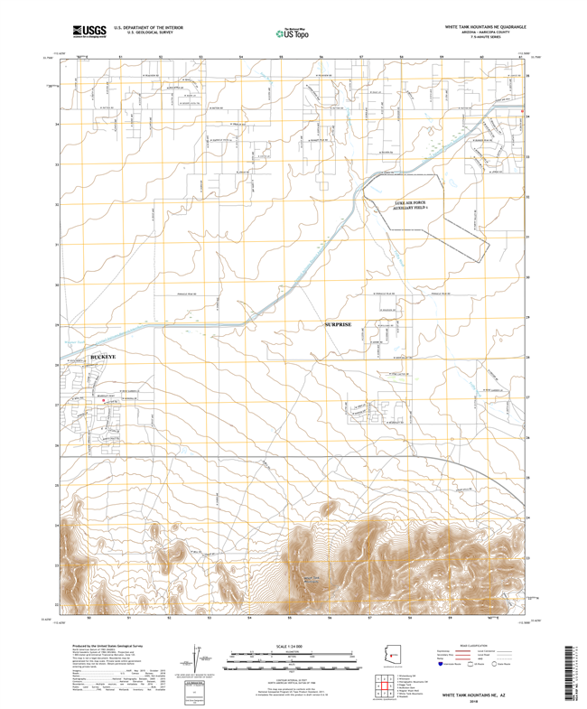 White Tank Mountains NE Arizona - 24k Topo Map