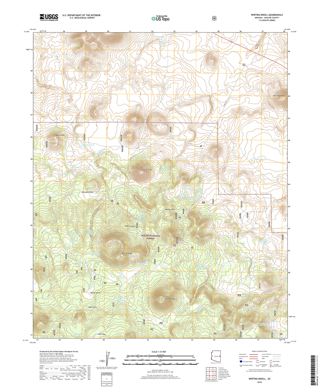 Whiting Knoll Arizona - 24k Topo Map