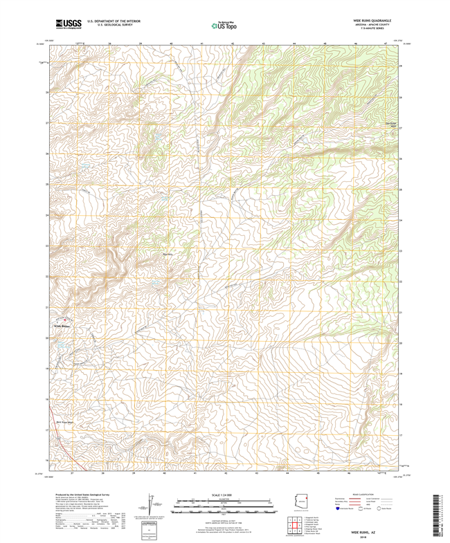 Wide Ruins Arizona - 24k Topo Map