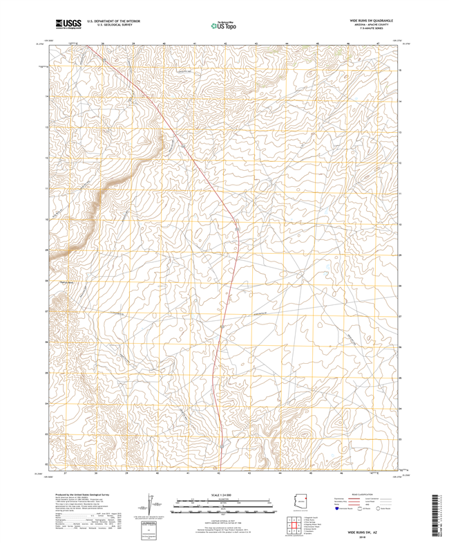 Wide Ruins SW Arizona - 24k Topo Map