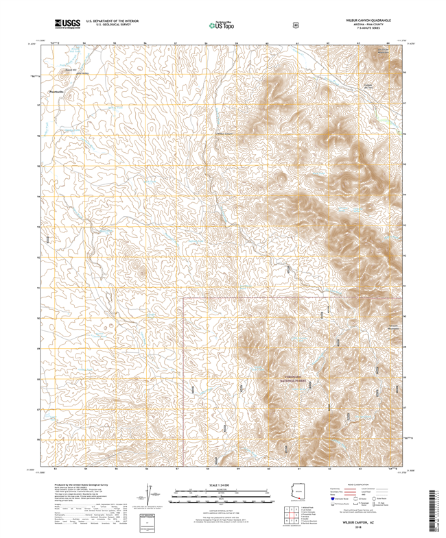 Wilbur Canyon Arizona - 24k Topo Map