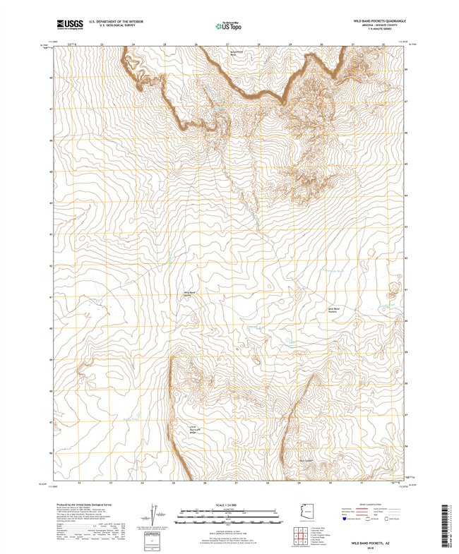 Wild Band Pockets Arizona - 24k Topo Map