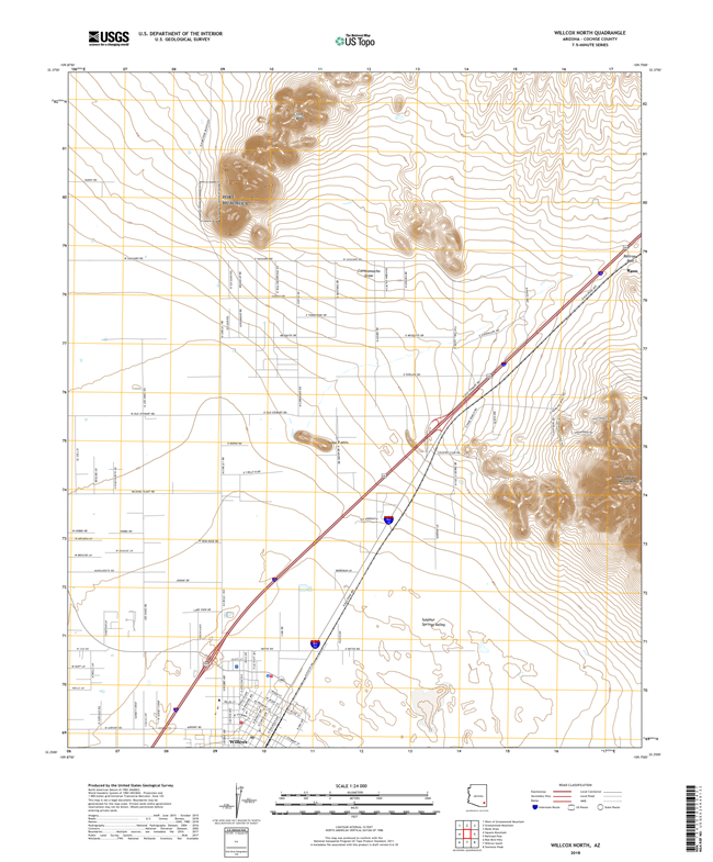 Willcox North Arizona - 24k Topo Map