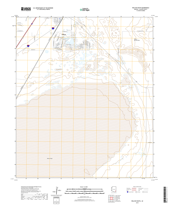 Willcox South Arizona - 24k Topo Map