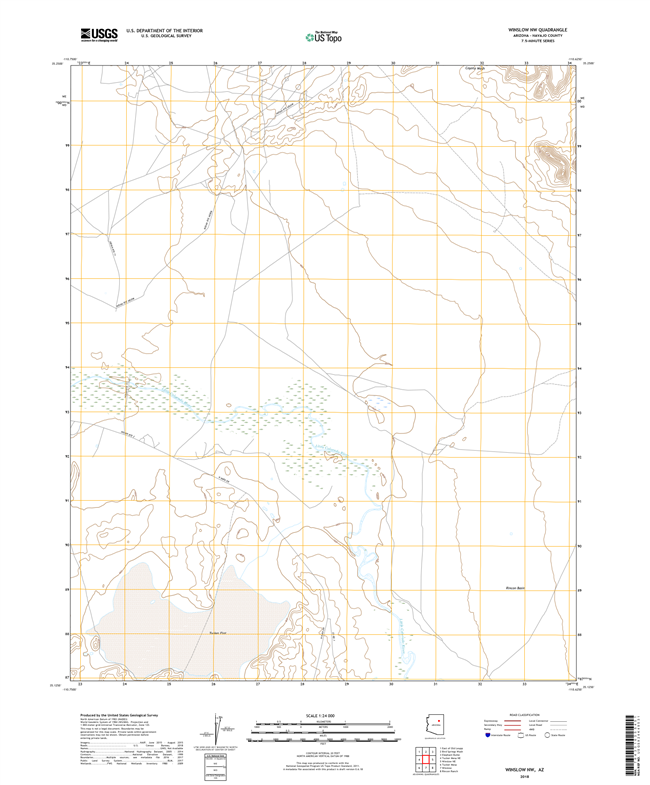Winslow NW Arizona - 24k Topo Map