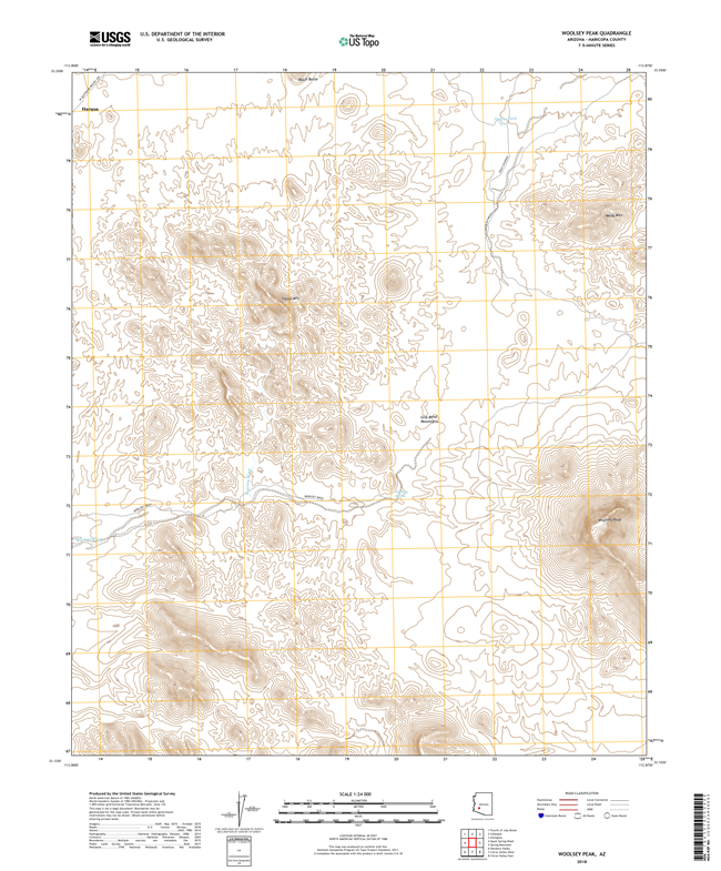 Woolsey Peak Arizona - 24k Topo Map