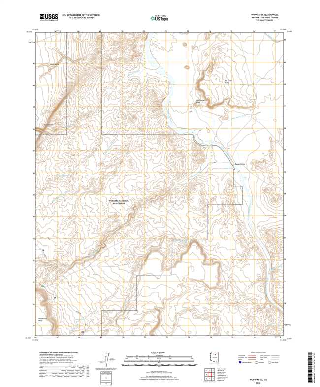 Wupatki SE Arizona - 24k Topo Map