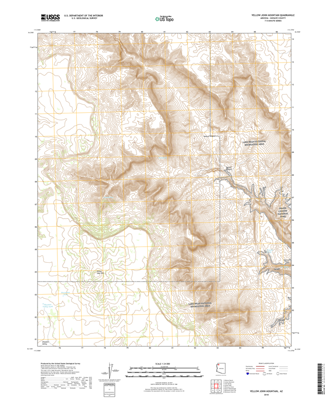 Yellow John Mountain Arizona - 24k Topo Map